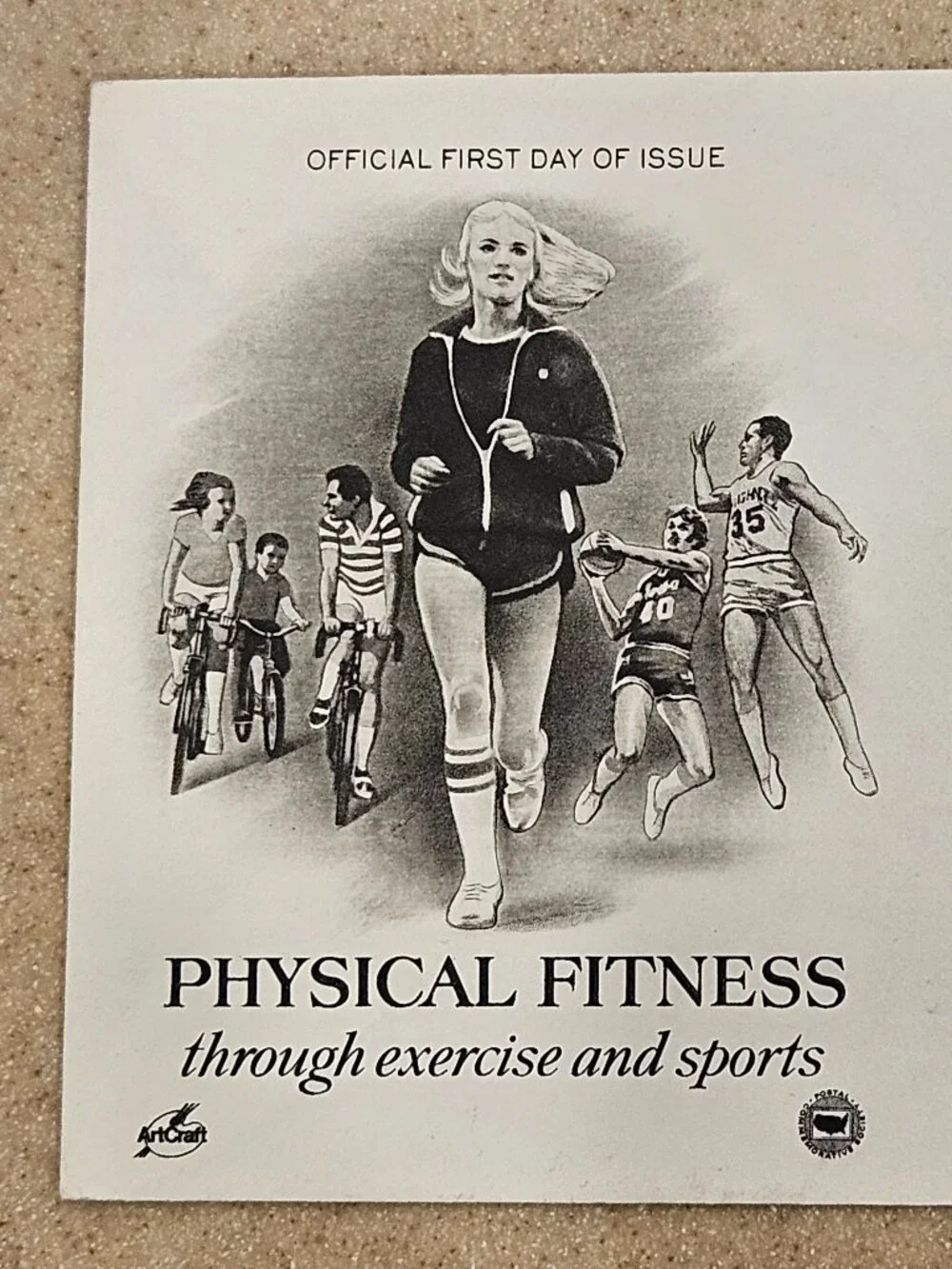 RARE COLLECTIBLE USPS 1ST DAY ISSUE COVER PHYSICAL FITNESS STAMP ENVELOPE FDC